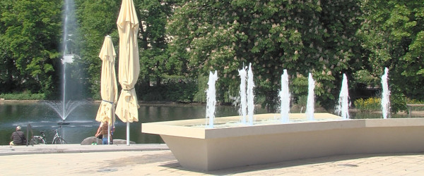 Das Wasser am Europaplatz sprudelt wieder (Quelle: RIK)