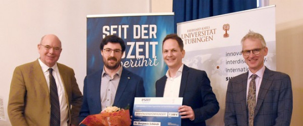 Der T&uuml;binger F&ouml;rderpreis wurde an Benjamin Sch&uuml;rch verliehen (Quelle: Amelie Challier, Universit&auml;t T&uuml;bingen)
